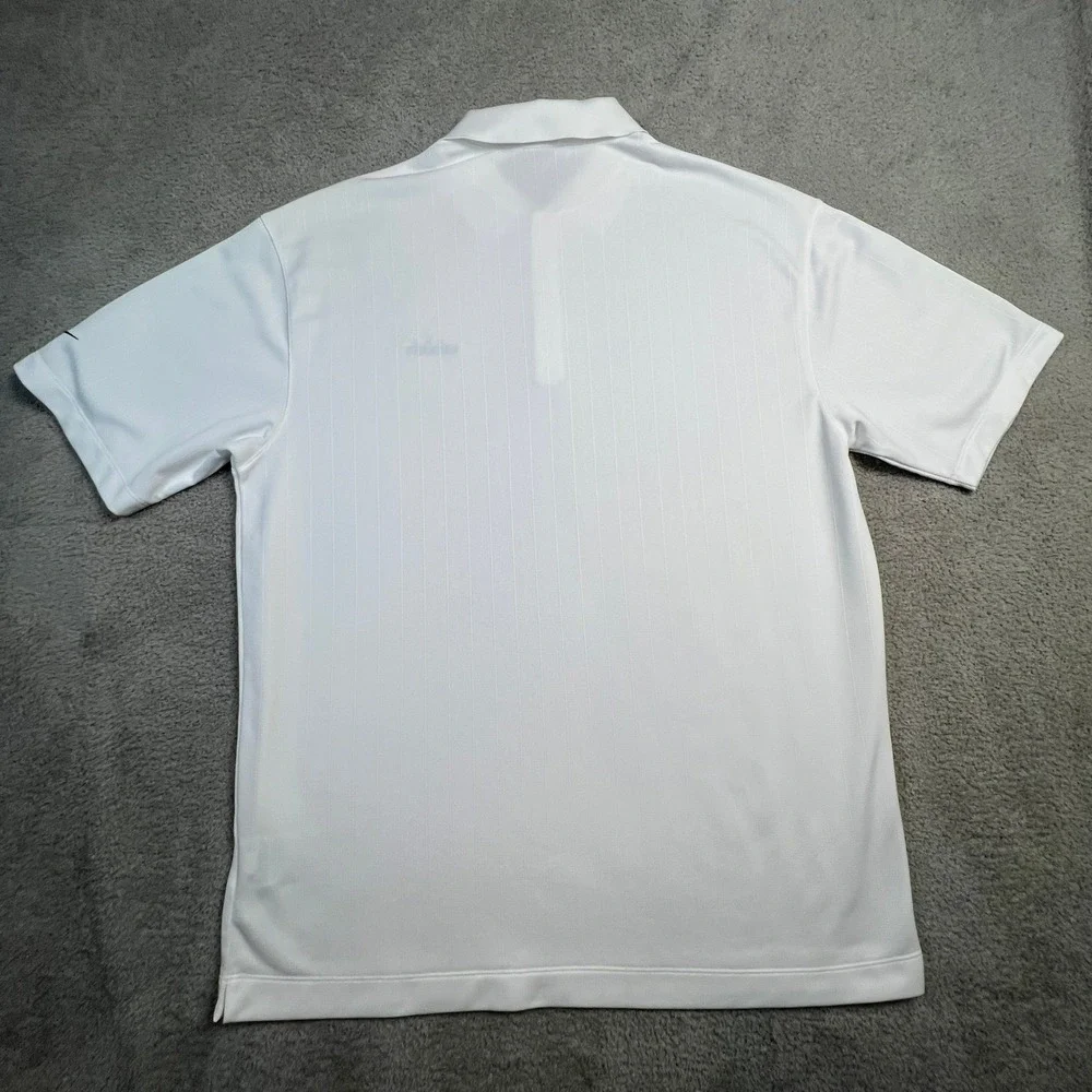 Nike Golf Dri Fit White Mens Polo Large Shirt Embroidered Unum Logo - Picture 7 of 11